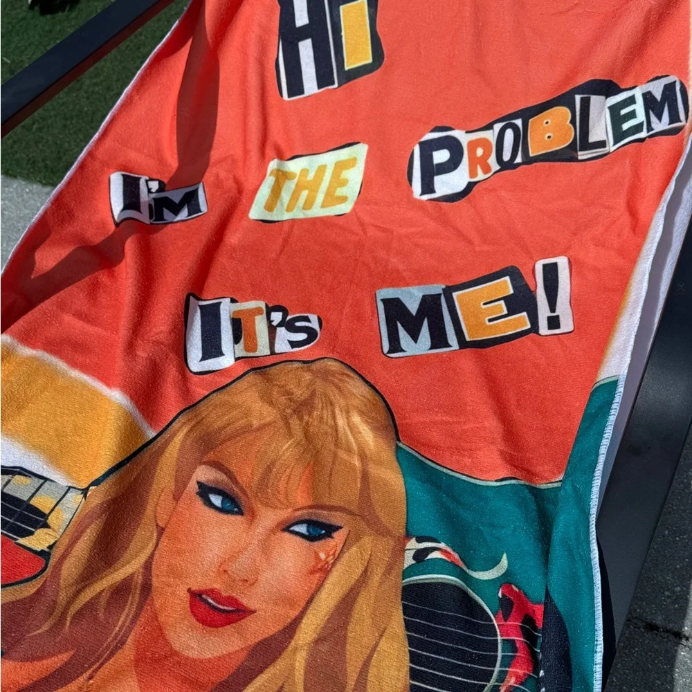 Swiftie Beach Towel Taylor Swift Midnights Anti-Hero Lyrics It’s Me Hi Problem